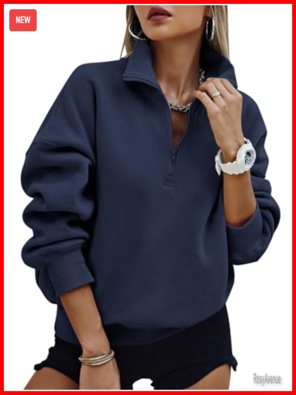 Women's Half Zip Oversized Fleece Sweatshirt Long Sleeve Pullover